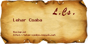Lehar Csaba névjegykártya
